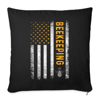 USA Apiculteur Apiculture Miel Hobby Abeille - Housse de coussin décorative 45 x 45 cm - noir - Devant