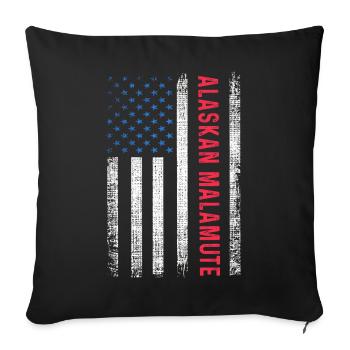Alaskan Malamute Dog - Sofa pillowcase 17,3'' x 17,3'' (45 x 45 cm) - black - Front