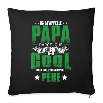 Drôle Fête Des Pères Papa - Housse de coussin décorative 45 x 45 cm - noir - Devant