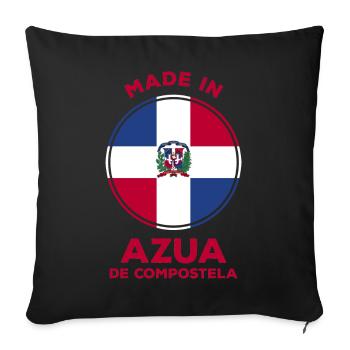 Azua de Compostela, Dominican Republic - Sofa pillowcase 17,3'' x 17,3'' (45 x 45 cm) - black - Front