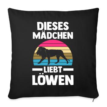Löwe Löwen - Sofakissenbezug 45 x 45 cm - Schwarz - Vorne