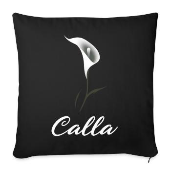 Florist Zantedschia Calla Pflanze Zimmercalla - Sofakissenbezug 45 x 45 cm - Schwarz - Vorne