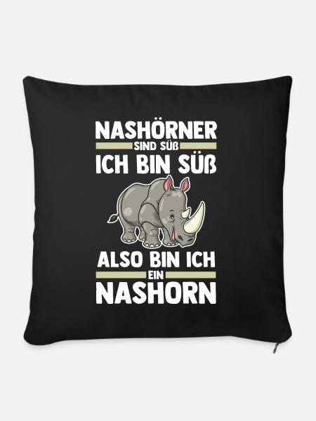 Nashorn - Sofakissenbezug 45 x 45 cm - Schwarz