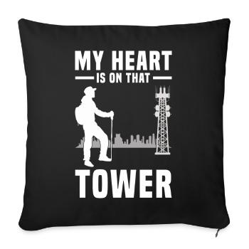 Industrieklettern | Industriekletterer Geschenk - Sofakissenbezug 45 x 45 cm - Schwarz - Vorne