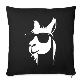 Funny Alpaca Wearing Sunglasses Cool Alpacas - Sofa pillowcase 17,3'' x 17,3'' (45 x 45 cm) - black - Front