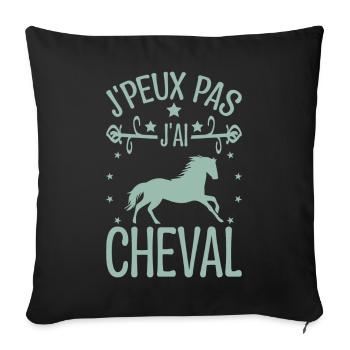 I can't I have horse - Sofa pillowcase 17,3'' x 17,3'' (45 x 45 cm) - black - Front