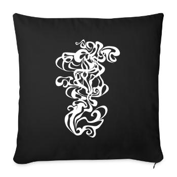 psychedelic sixties 60s spirit sixties smoke fog - Sofa pillowcase 17,3'' x 17,3'' (45 x 45 cm) - black - Front