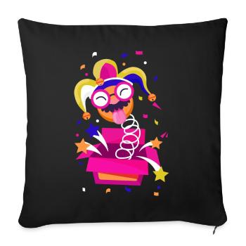 Clown Karneval Fasching Kostüm Umzug Feiern Narr - Sofakissenbezug 45 x 45 cm - Schwarz - Vorne