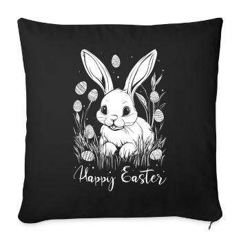 Easter Bunny Happy Easter Easter Easter Egg Bunny Cute - Sofa pillowcase 17,3'' x 17,3'' (45 x 45 cm) - black - Front