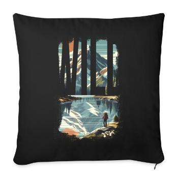 WILD EXPLORE - Sofa pillowcase 17,3'' x 17,3'' (45 x 45 cm) - black - Front
