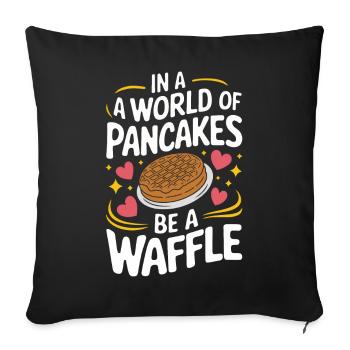 Waffles Breakfast Sweets - Sofa pillowcase 17,3'' x 17,3'' (45 x 45 cm) - black - Front