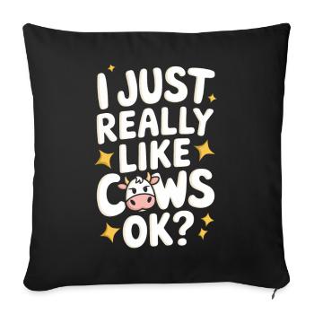 Éleveur de vaches Ferme Éleveur de vaches - Housse de coussin décorative 45 x 45 cm - noir - Devant