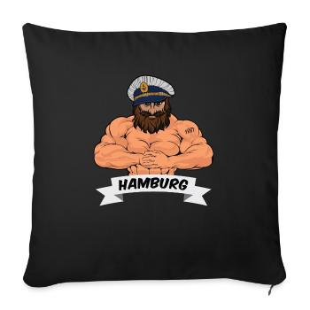 Hamburger Matrose - Sofakissenbezug 45 x 45 cm - Schwarz - Vorne