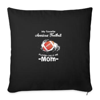 Maman de football américain - Housse de coussin décorative 45 x 45 cm - noir - Devant