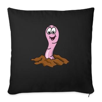 earthworm - Sofa pillowcase 17,3'' x 17,3'' (45 x 45 cm) - black - Front