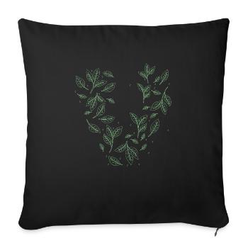 Idée de cadeau de végétarien végétarien - Housse de coussin décorative 45 x 45 cm - noir - Devant