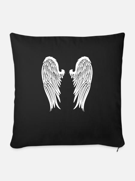 Ailes ange ange ailes angéliques ailes - Housse de coussin décorative 45 x 45 cm - noir