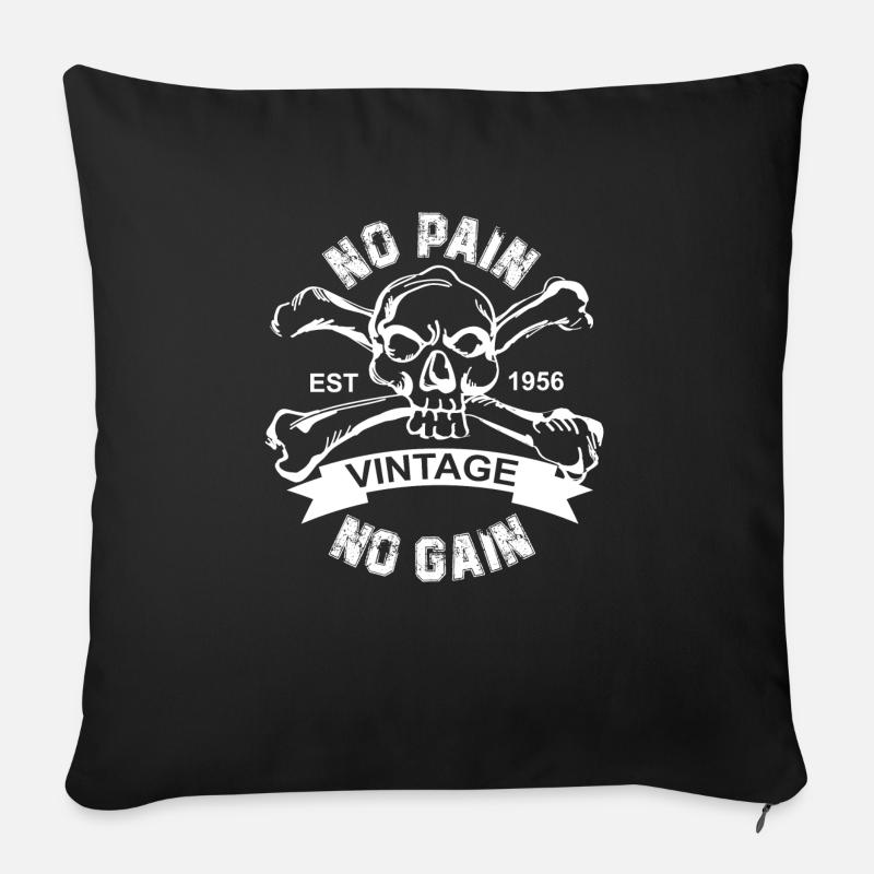 Fitness crâne - Housse de coussin décorative 45 x 45 cm - noir