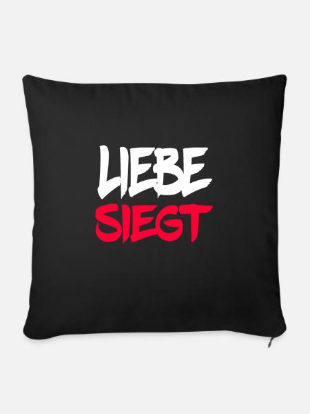 Liebe Siegt - Sofakissenbezug 45 x 45 cm - Schwarz