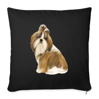Shih Tzu Hund Hunderasse braun - Sofakissenbezug 45 x 45 cm - Schwarz - Vorne