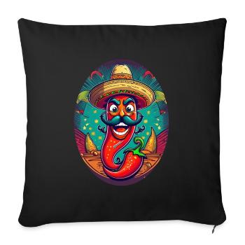 5 de Mayo Party Drinko de Mayo Chili Sombrero - Sofa pillowcase 17,3'' x 17,3'' (45 x 45 cm) - black - Front