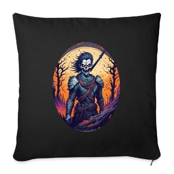 Gruseliges Halloween-partykostüm, Zombie-krieger - Sofa pillowcase 17,3'' x 17,3'' (45 x 45 cm) - black - Front