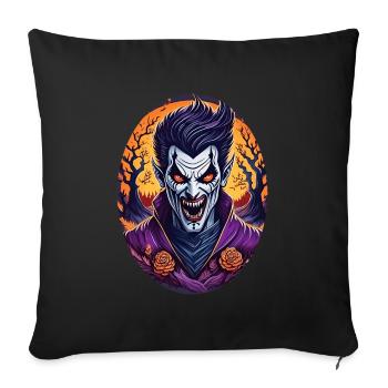 Gruseliges Halloween-party-kostüm Vampir - Housse de coussin décorative 45 x 45 cm - noir - Devant