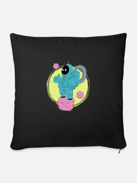 Der gute Astronaut läuft - Sofakissenbezug 45 x 45 cm - Schwarz