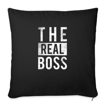 The Real Boss Shirt Partenaire relationnel - Housse de coussin décorative 45 x 45 cm - noir - Devant