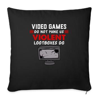 Jeux vidéo contre Loot Boxing gaming gift shirt - Housse de coussin décorative 45 x 45 cm - noir - Devant