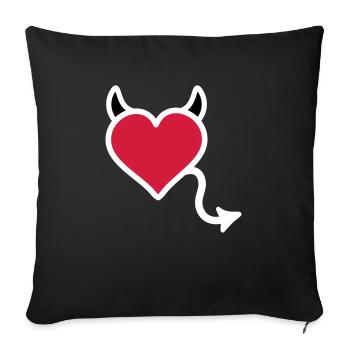 Devil devil heart - Sofa pillowcase 17,3'' x 17,3'' (45 x 45 cm) - black - Front