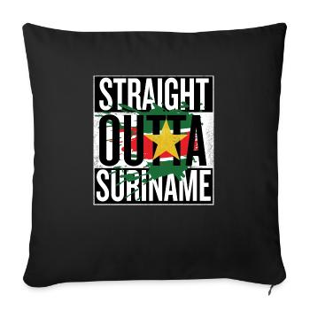 Must have Suriname T-shirt! - Sofa pillowcase 17,3'' x 17,3'' (45 x 45 cm) - black - Front