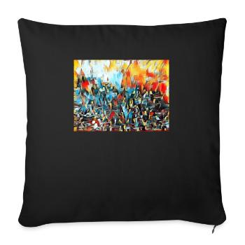 Modern art - Sofa pillowcase 17,3'' x 17,3'' (45 x 45 cm) - black - Front