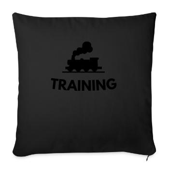 train train train locomotive à vapeur Train cadeau - Housse de coussin décorative 45 x 45 cm - noir - Devant