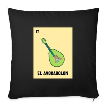 El Avocadolon Jeux de cartes de guitare mexicaine - Housse de coussin décorative 45 x 45 cm - noir - Devant