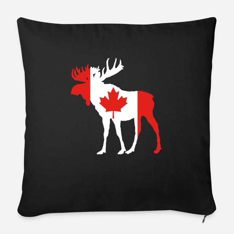 Moose Canada - Housse de coussin décorative 45 x 45 cm - noir