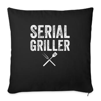 SERIAL GRILLER - BBQ / BBQ Gift - Sofa pillowcase 17,3'' x 17,3'' (45 x 45 cm) - black - Front