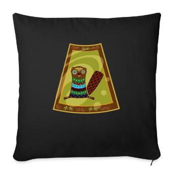 beaver - Sofa pillowcase 17,3'' x 17,3'' (45 x 45 cm) - black - Front