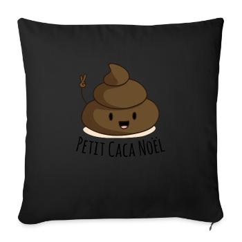 Petit caca Noël - Housse de coussin décorative 45 x 45 cm - noir - Devant