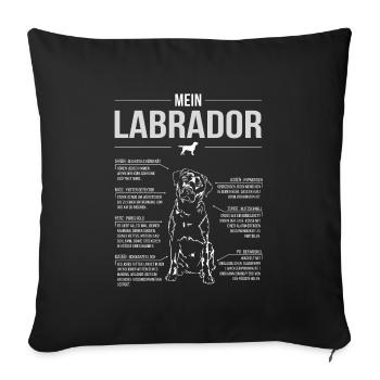LABRADOR ANATOMY Wilsign's Retriever Labbi Lab - Sofa pillowcase 17,3'' x 17,3'' (45 x 45 cm) - black - Front