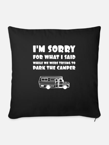 Camper Spruch - Sofakissenbezug 45 x 45 cm - Schwarz