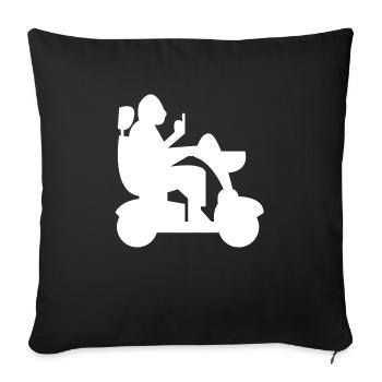 Elektrischer Rollstuhl Rollstuhlfahrer Behinderter - Sofakissenbezug 45 x 45 cm - Schwarz - Vorne