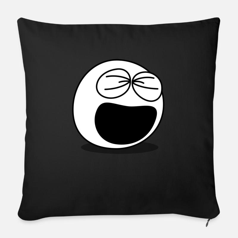 Smiley LOL - Sofakissenbezug 45 x 45 cm - Schwarz