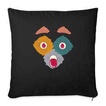 Chien abstrait - Housse de coussin décorative 45 x 45 cm - noir - Devant