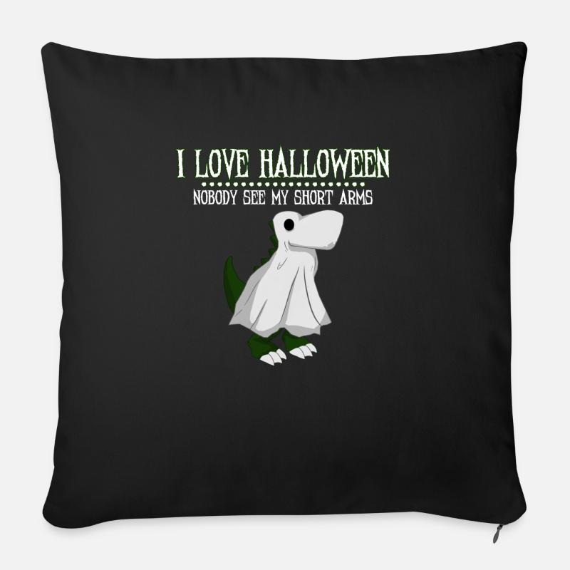 Ghost Dinosaur - Sofa pillowcase 17,3'' x 17,3'' (45 x 45 cm) - black