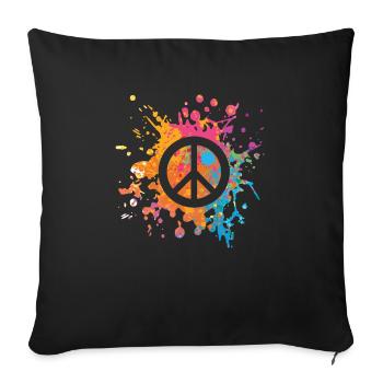 Frieden Symbol Zeichen Weltfrieden - Sofakissenbezug 45 x 45 cm - Schwarz - Vorne