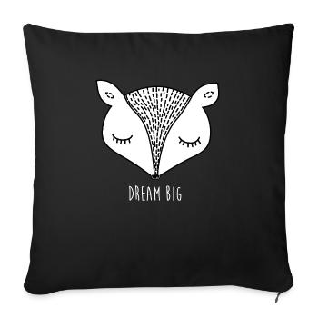 Possum de souris animaux de la forêt endormi - Housse de coussin décorative 45 x 45 cm - noir - Devant