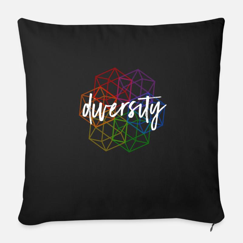 Diversity LGBT Gay Pride - Sofakissenbezug 45 x 45 cm - Schwarz
