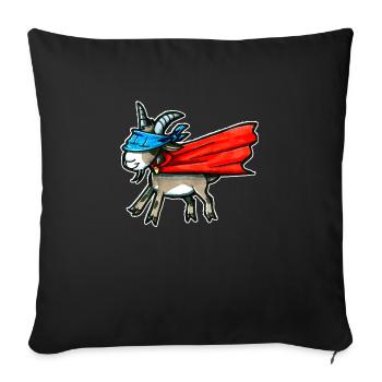 Super chèvre Super chèvre Super-héros Cadeau Drôle - Housse de coussin décorative 45 x 45 cm - noir - Devant