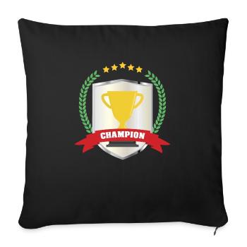 Vainqueur du trophée champion - Housse de coussin décorative 45 x 45 cm - noir - Devant